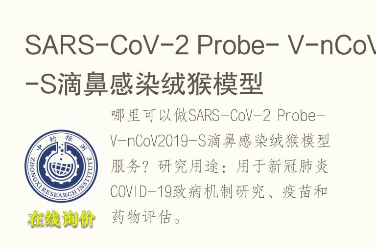 SARS-CoV-2 Probe- V-nCoV2019-S滴鼻感染绒猴<font color='red'>模型</font>