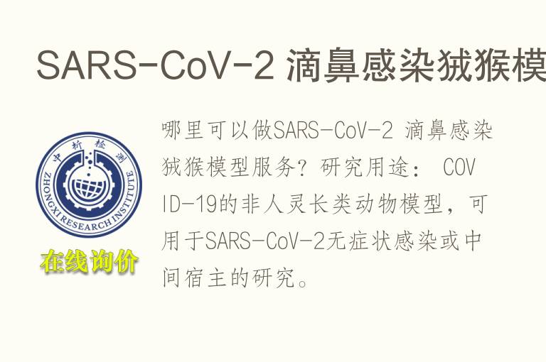 SARS-CoV-2 滴鼻感染狨猴<font color='red'>模型</font>